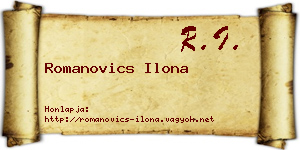 Romanovics Ilona névjegykártya